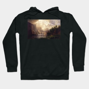 Among the Sierra Nevada, California by Albert Bierstadt Hoodie